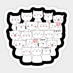 Cute Pile of Cats Sticker